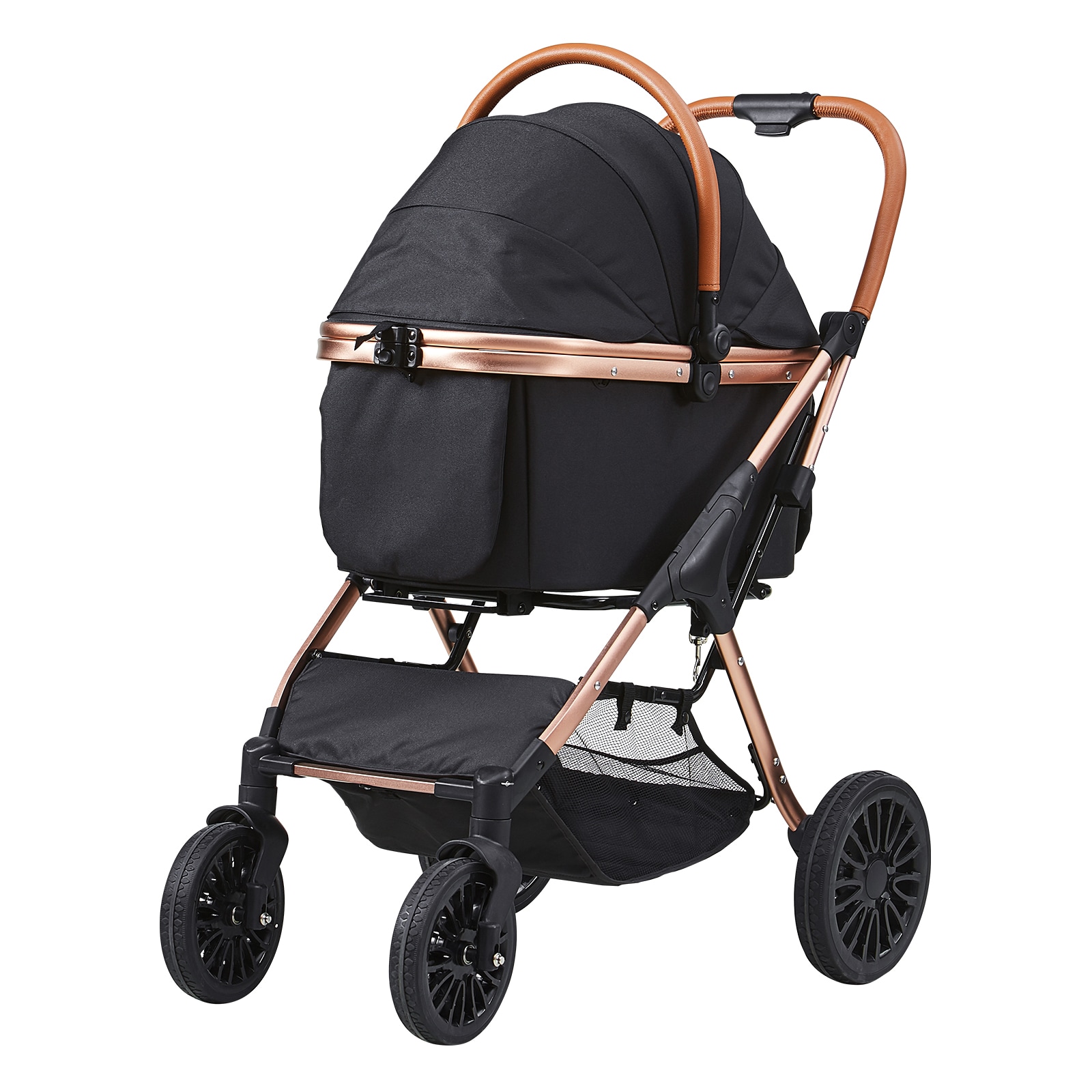 Pet Stroller For Dogs With Detachable Carrier And Storage Basket_voghion.com